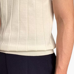 Ian | Business casual heren Slim Fit gebreid poloshirt met ribbelpatroon