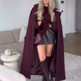 Quinty | Elegante Trenchcoat in Bordeauxrood met Ceintuur
