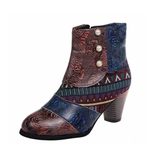 Marieke™  Bohemian Patchwork Enkellaarsjes