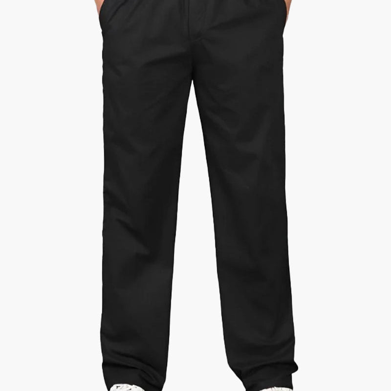 Ryan | Rechte Snit Vrijetijds Katoenen Broek met Elastische Tailleband