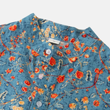 Leo | Speelse Korte Mouwen Overhemd met Vintage Bloemenpatroon