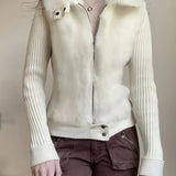 Aileen™  Getailleerd Vest met Bontkraag