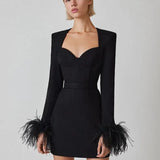 Sofia | Elegante Minidress met Veerdetails