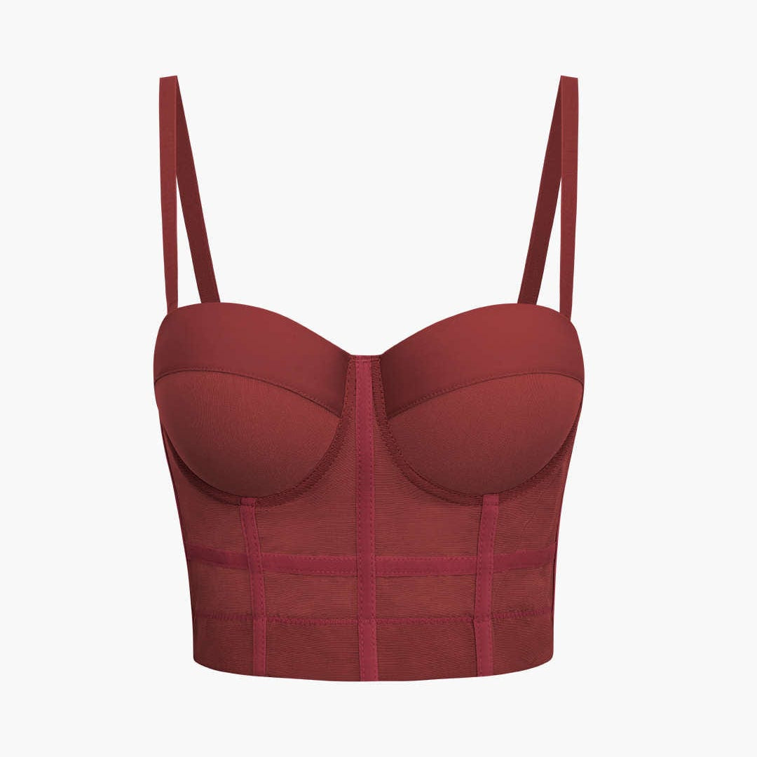 Ida | Figuuraccentuerende Bustier-top met Beugelcups en Transparante Mesh-Structuur