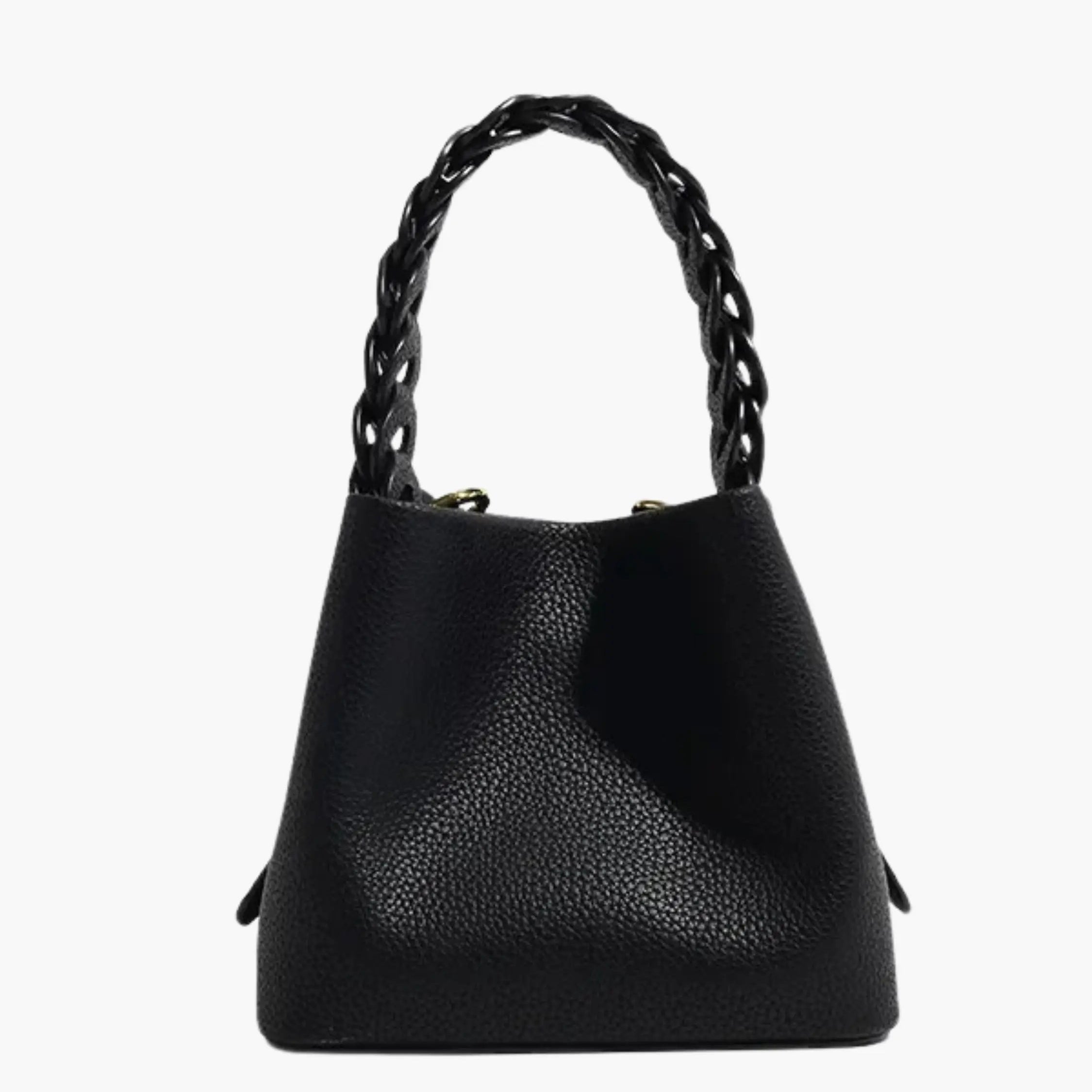 Yamina | Elegante gestructureerde handtas met gevlochten handvat