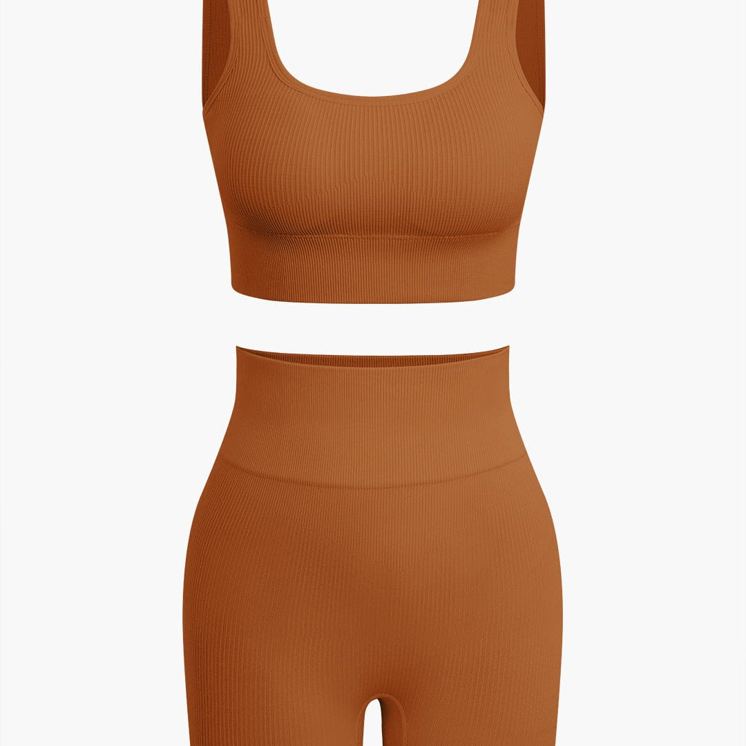 Elaine | Naadloos Sportset met Crop-Top & Yoga Shorts