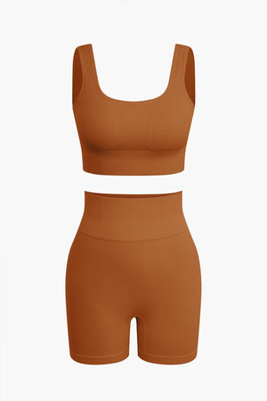 Elaine | Naadloos Sportset met Crop-Top & Yoga Shorts