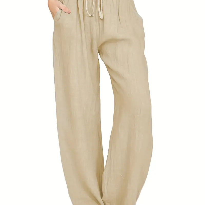 Nicole™ Dames Losse Linnen Broek
