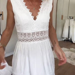 Elegante Midi Zomerkleed met Kant & V-hals – Vrouwelijk & Luchtig