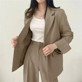 Athena | Effen Blazer- en Rechte Pantalon Set voor Dames