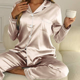 Amber-Louise™ Luxe Satijnen Dames Pyjama Set