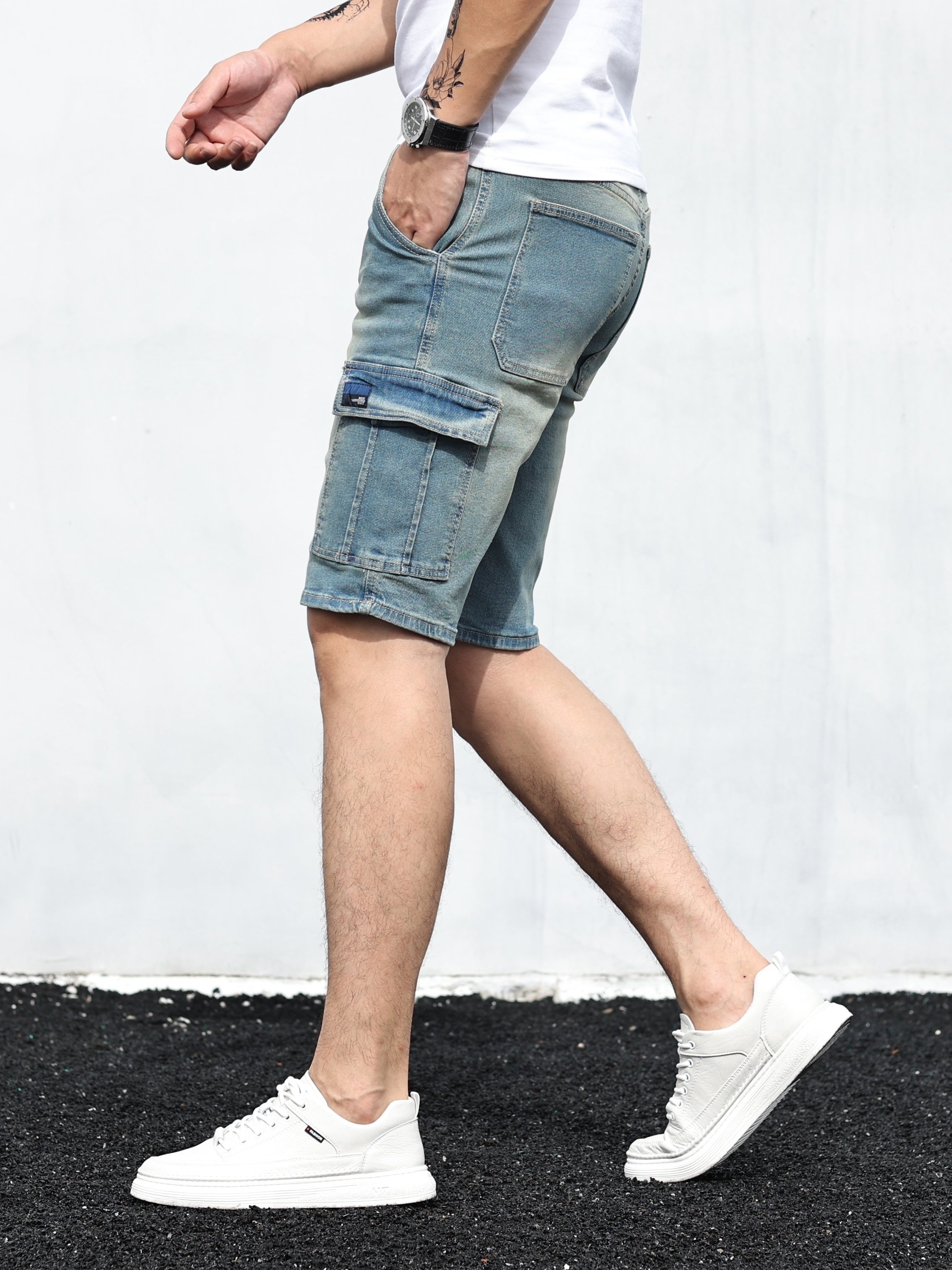 Giel™ Heren Denim Cargo Shorts