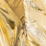 Elfriede | Glanzende Metallic-Midirok met Crinkle-effect en elastische tailleband