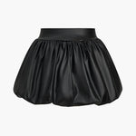 Cordula | Extravagantere Ballon-Minirok van Kunstleer met Elastische Tailleband