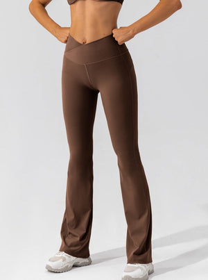 Elora | Hoge Taille Flared Leggings met Crossover Tailleband