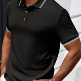 Premium Polo met Structuur en Contrast Details