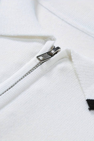 Klassiek Poloshirt met Rits en Contrastdetails