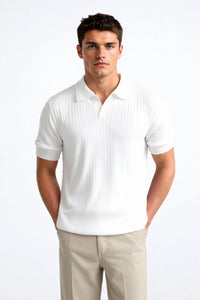 Geribd Heren Poloshirt met Korte Mouwen – Elegant & Tijdloos