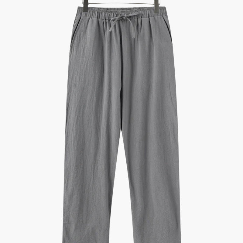 Nathan | Comfortabele heren zomer linnen broek met elastische tailleband