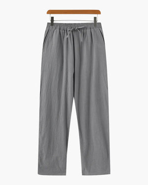 Nathan | Comfortabele heren zomer linnen broek met elastische tailleband