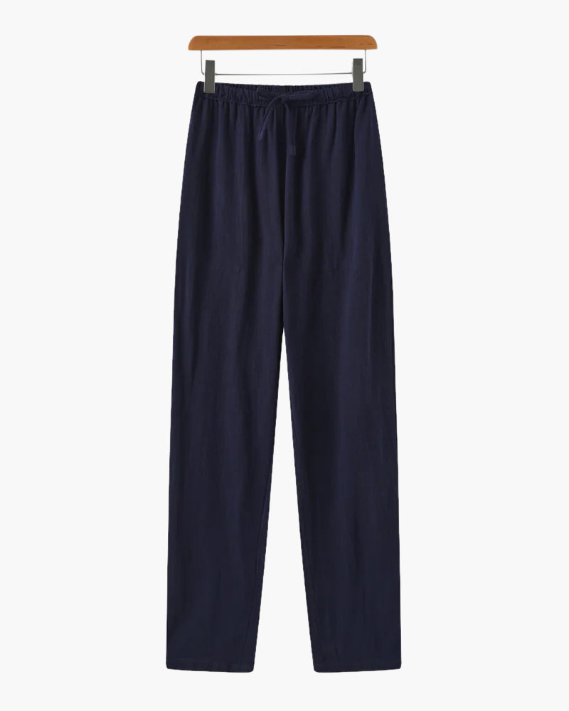 Adrian | Lichte Slim Fit Heren Zomer Linnenbroek met Koord