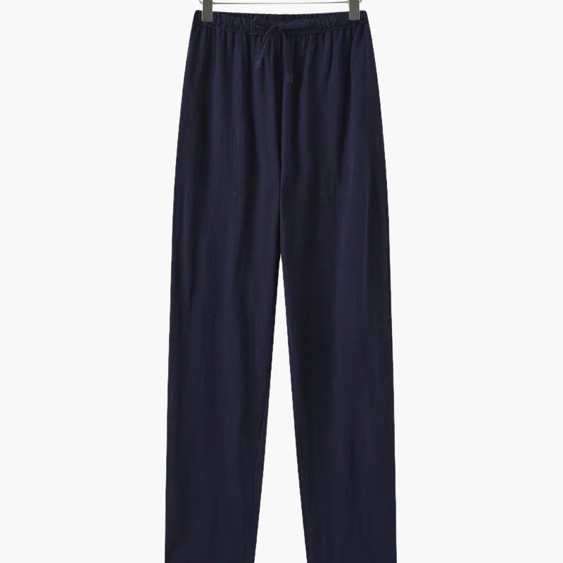 Adrian | Lichte Slim Fit Heren Zomer Linnenbroek met Koord