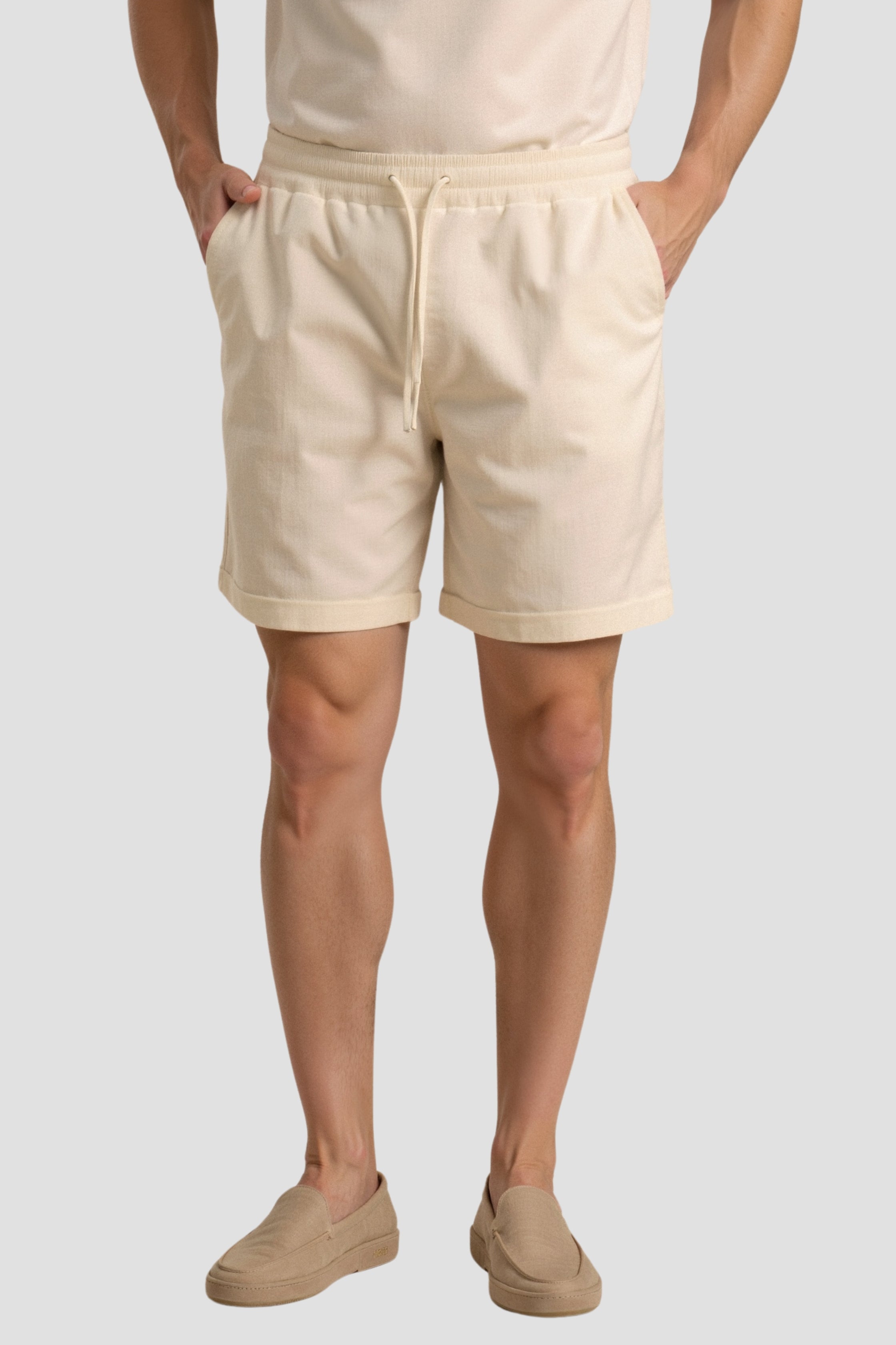 Heren Shorts in Beige met Koord – Minimalistisch Comfort