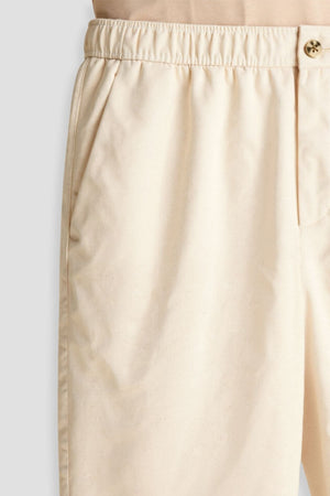 Killian | Beige herenbroek met elastische tailleband en knoopsluiting