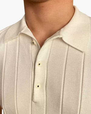 Ian | Business casual heren Slim Fit gebreid poloshirt met ribbelpatroon