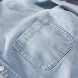 Heren Denim Overhemd Casual Lange Mouw