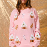 Jocelyn | Vrouwen Winter Kerst Crew Neck Sweater