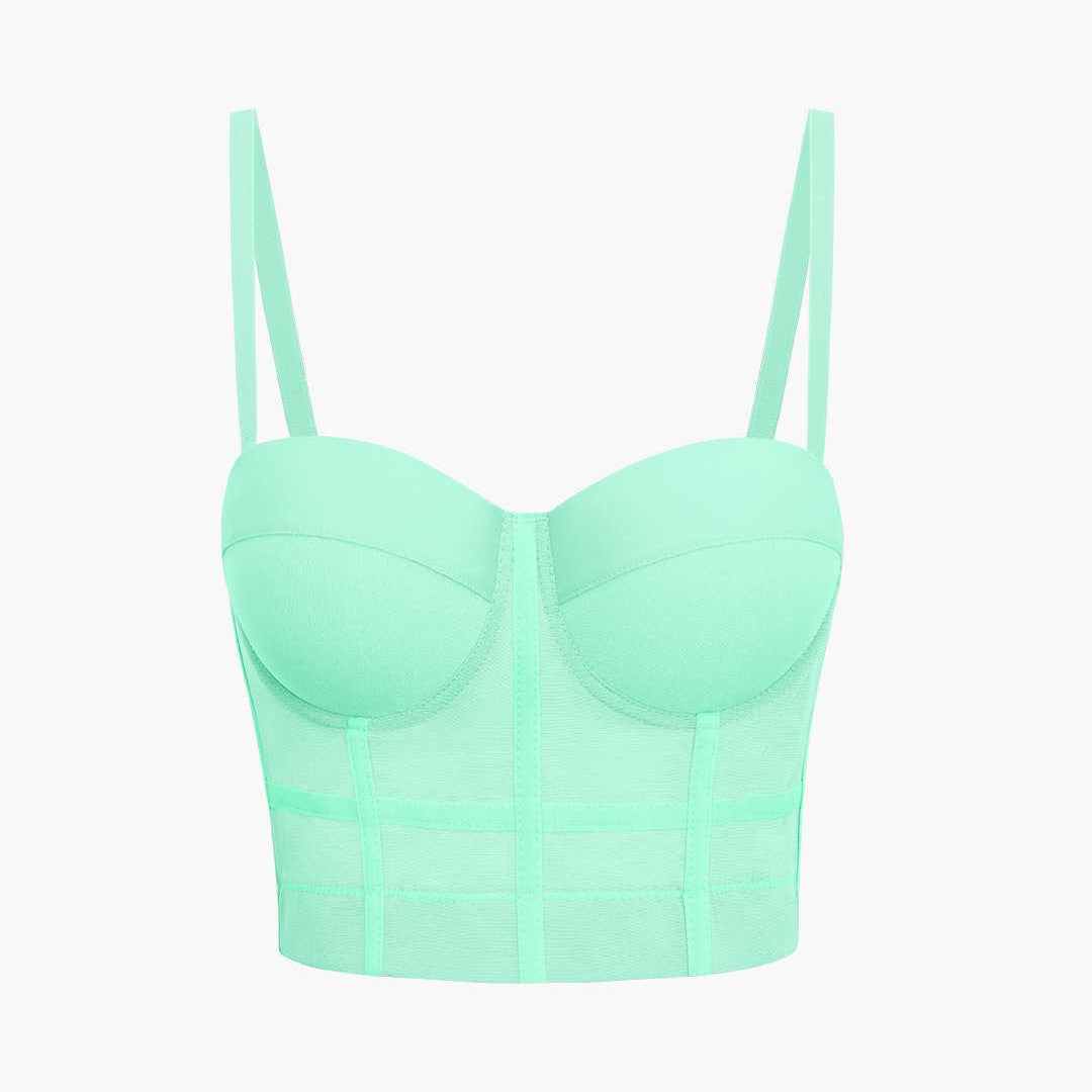 Ida | Figuuraccentuerende Bustier-top met Beugelcups en Transparante Mesh-Structuur