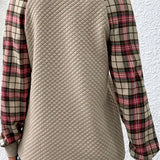 Babette™ Dames Trui met Geruite Mouwen