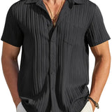 Ethan | Lichte Korte Mouwen Zomer Plissé Shirt