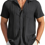 Ethan | Lichte Korte Mouwen Zomer Plissé Shirt