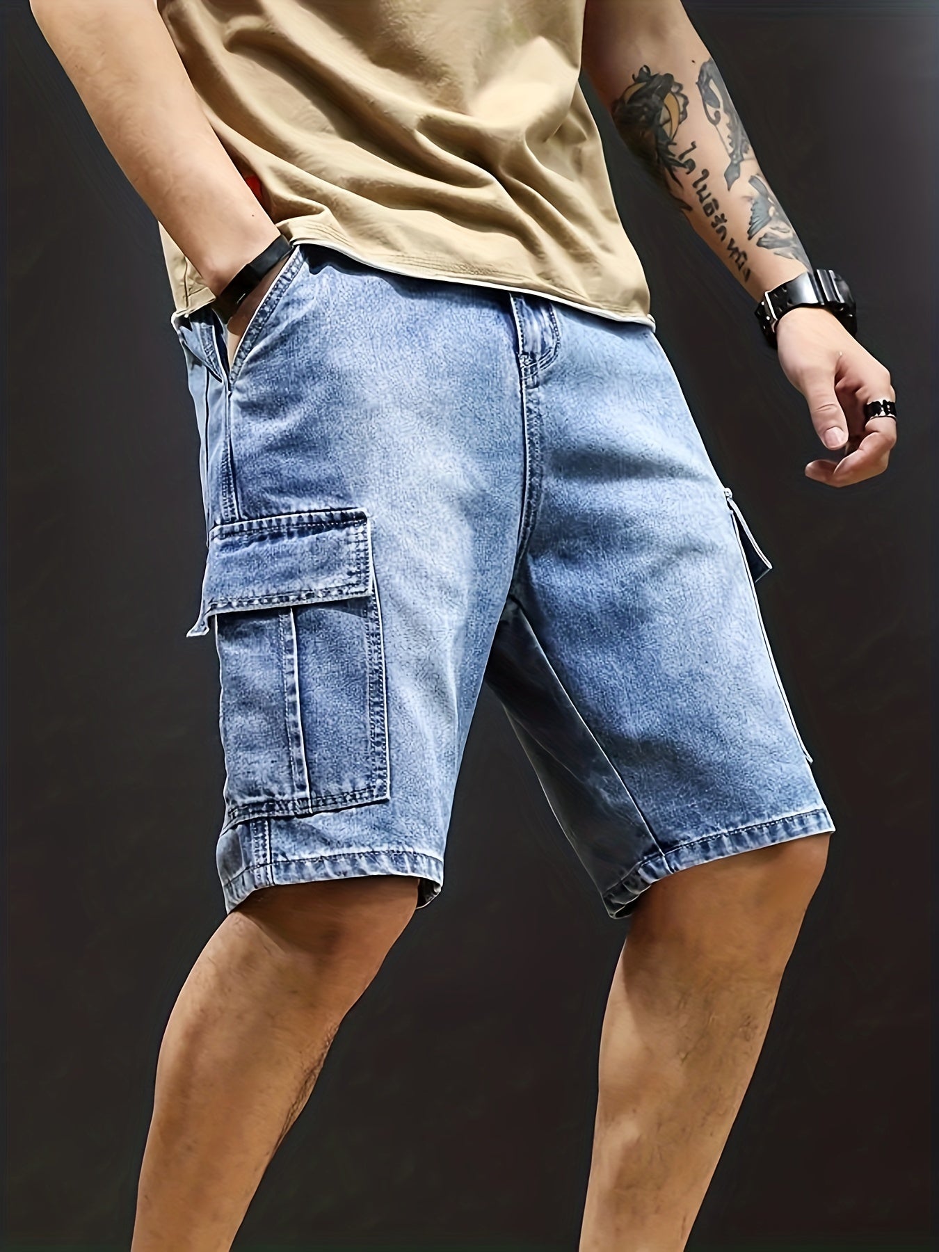 Giel™ Heren Denim Cargo Shorts