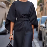 Paulien™ Elegante Midi-Jurk met Ceintuur