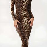 Leona | Elegante Leopard-Print Midikleed – Wild & Stijlvol