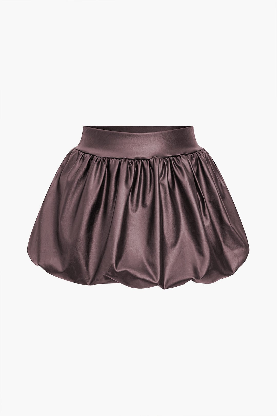 Cordula | Extravagantere Ballon-Minirok van Kunstleer met Elastische Tailleband