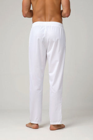 Leonardo | Heren-Loungebundhose in Wit met Kordelzug