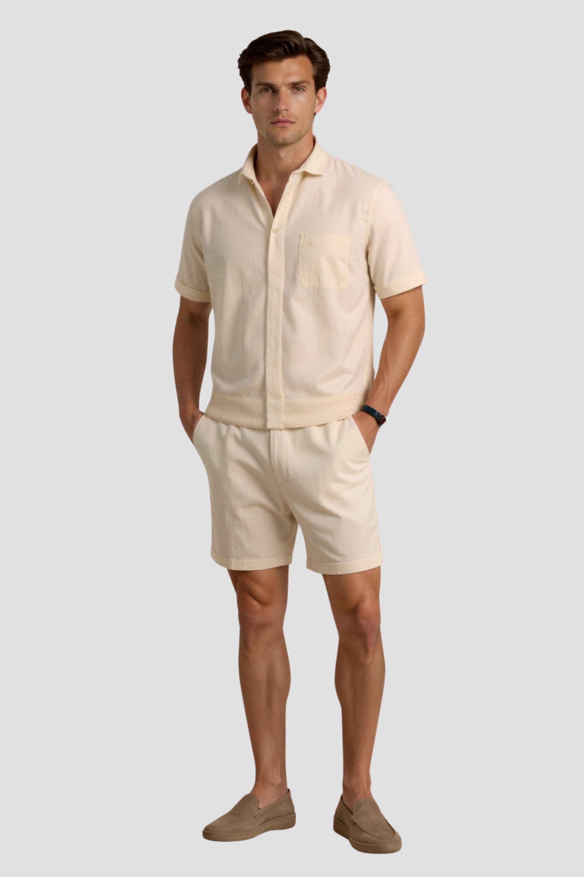 Heren Shorts in Beige met Koord – Minimalistisch Comfort