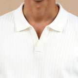 Minimalistisch Gebreid Poloshirt | Elegantie & Comfort in Perfectie