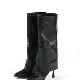 Olivia | Zwarte Designerlaarzen met unieke oversized look