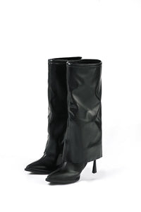 Olivia | Zwarte Designerlaarzen met unieke oversized look