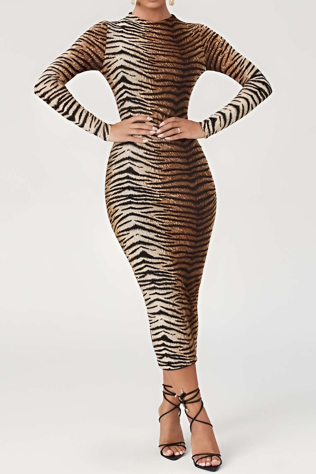 Leona | Elegante Luipaard-Print Midi-jurk – Wild & Stijlvol
