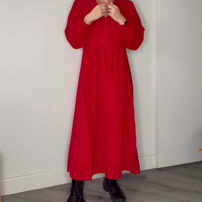 Nicole™ Lange jurk met V-hals