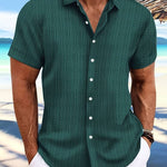 Owen | Relaxed Fit Gestreept Korte Mouwen Zomerhemd