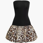 Sophia | Bandeau-Minikleed met Luipaardprint – Wild & Verleidelijk