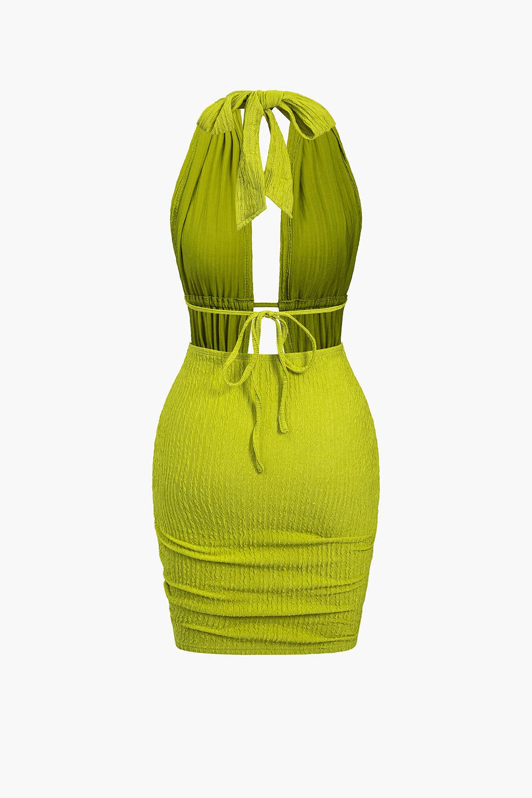 Maya | Sexy Rugloze Halter Minikleed met Rimpelingen – Zomer Party-Kleed voor Heisse Nachten