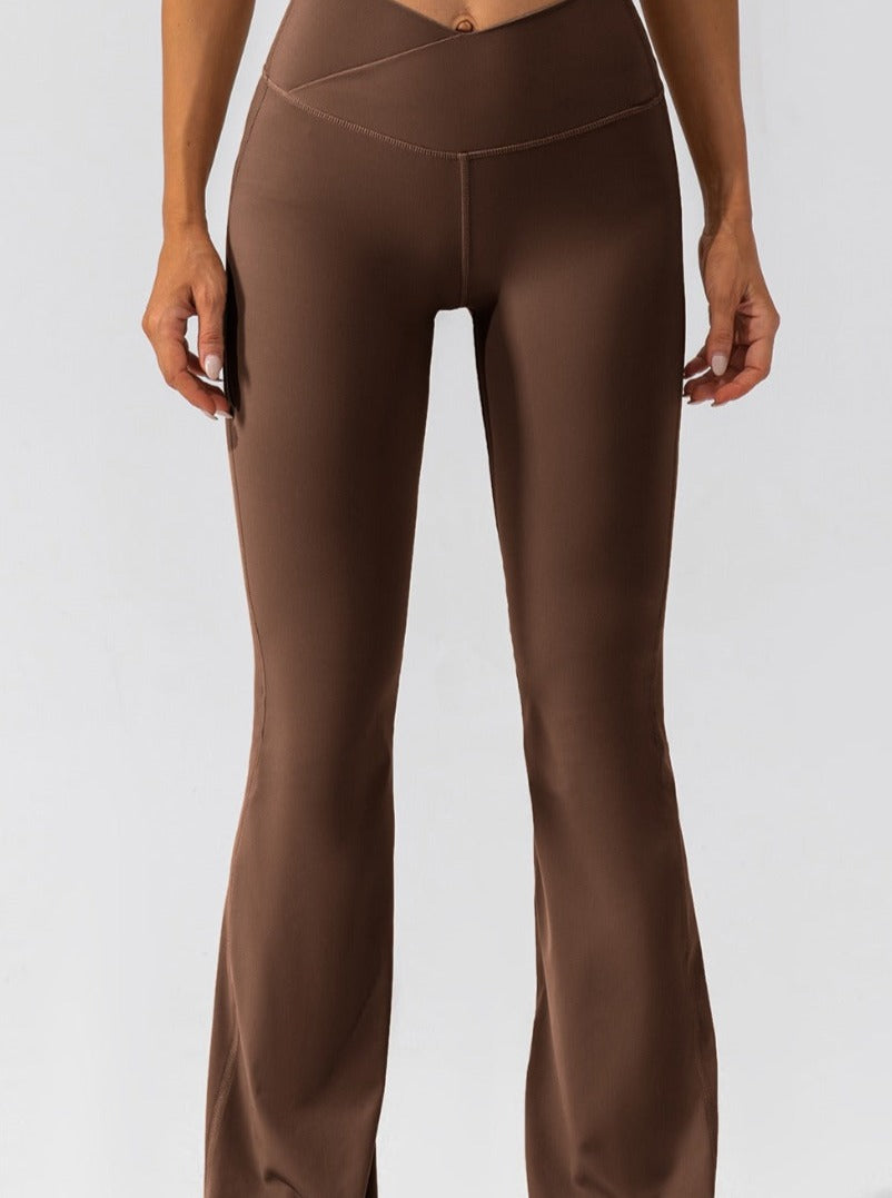 Elora | Hoge Taille Flared Leggings met Crossover Tailleband